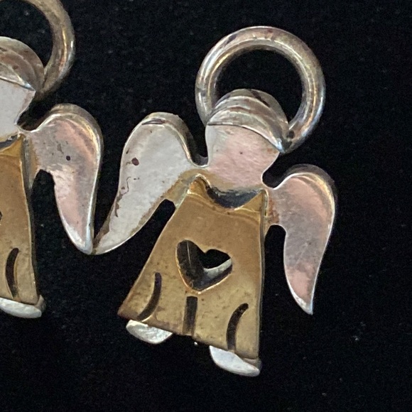 Vintage Signed RRH 925 Silver Angel Earrings - Picture 2 of 5